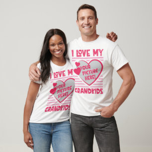 I Love My Grandkids Custom Grandkids Photo T-Shirt