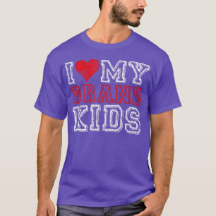 I Love My Grandkids Grandpa Grandma Heart Artwork T-Shirt