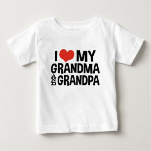 I Love My Grandma and Grandpa Baby T-Shirt