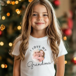 I Love My Grandma Birthday Custom Photo T-Shirt<br><div class="desc">Custom photo T-shirt saying I LOVE MY GRANDMA in cute circular script typography design with your favourite photo of the grandmother and child for her birthday,  Mother's Day,  or any other holiday! Simple and easy customisation!</div>