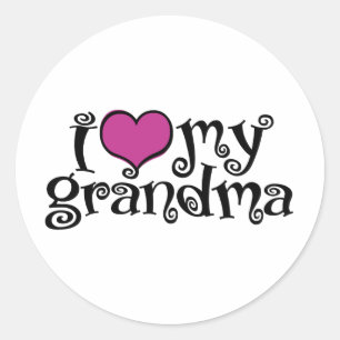 I Love My Grandma Classic Round Sticker