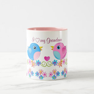 I love my grandma mug with cute baby birds