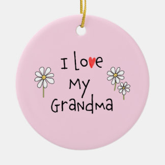 I Love My Grandma Photo Ceramic Ornament