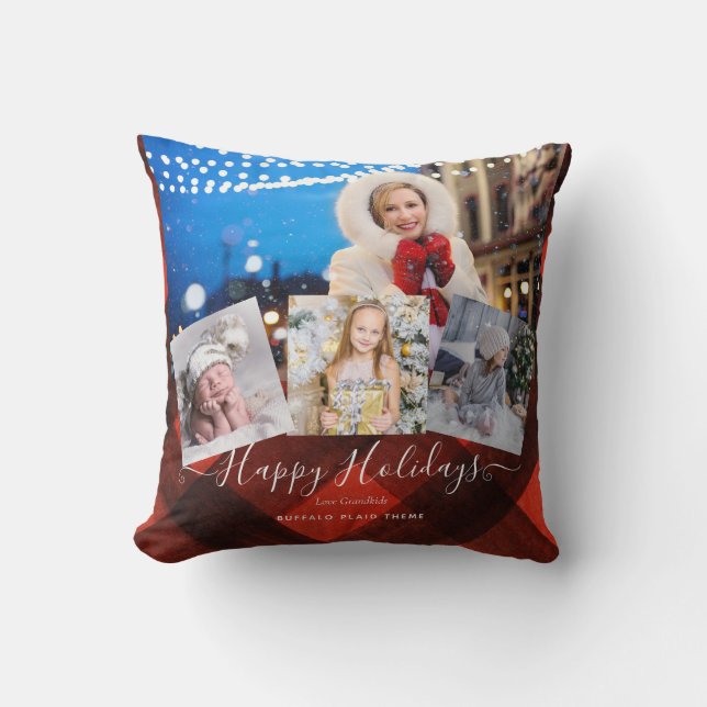 I Love My GRANDMA - PHOTO COLLAGE Grandparent Gift Cushion (Front)