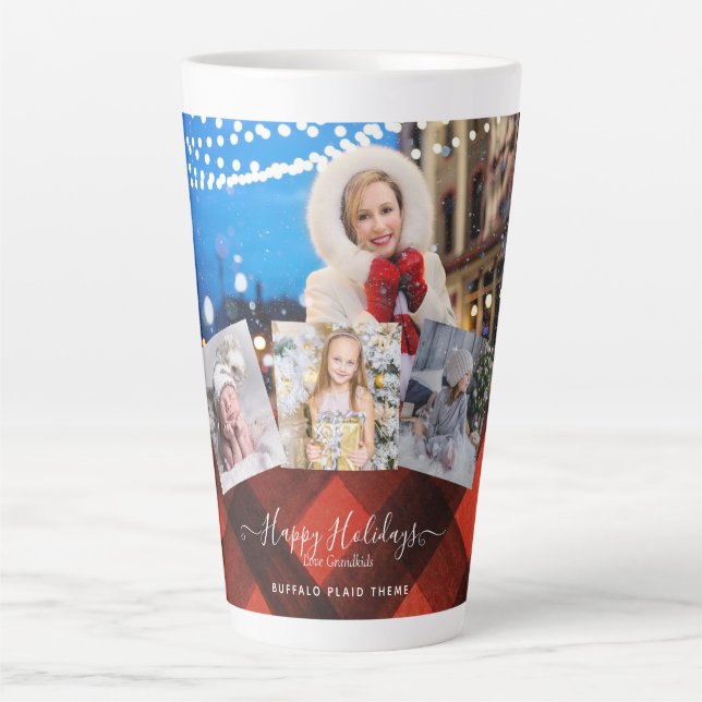 I Love My GRANDMA - PHOTO COLLAGE Grandparent Gift Latte Mug (Front)