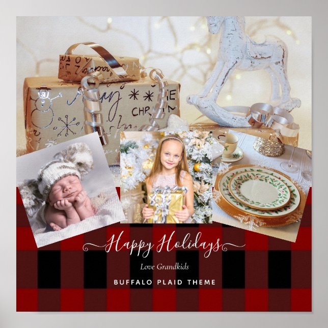 I Love My GRANDMA - PHOTO COLLAGE Grandparent Gift Poster (Front)