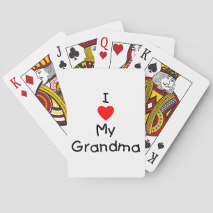 I love my grandma playing cards