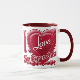 I Love My Grandma red - heart Mug