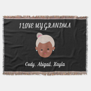 "I Love My Grandma" throw blanket from grandkids.