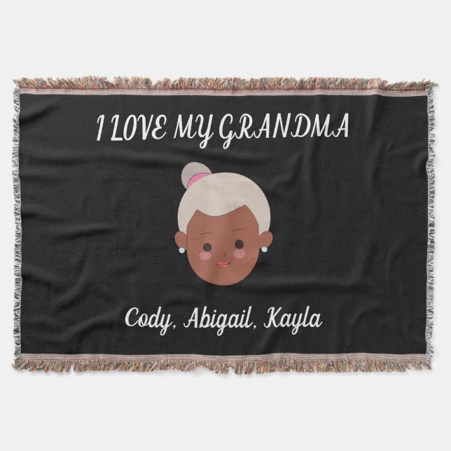 "I Love My Grandma" throw blanket from grandkids. (Front)