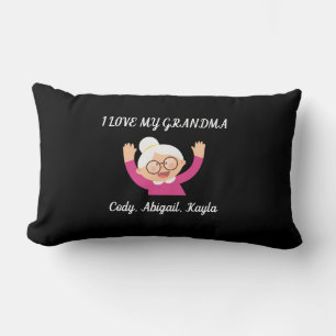 "I Love My Grandma" throw pillow with kids names.