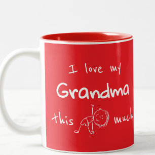 I love my grandma typography named graphic Red Two Two-Tone Coffee Mug