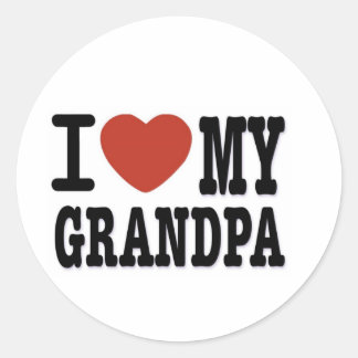 I LOVE MY GRANDPA CLASSIC ROUND STICKER