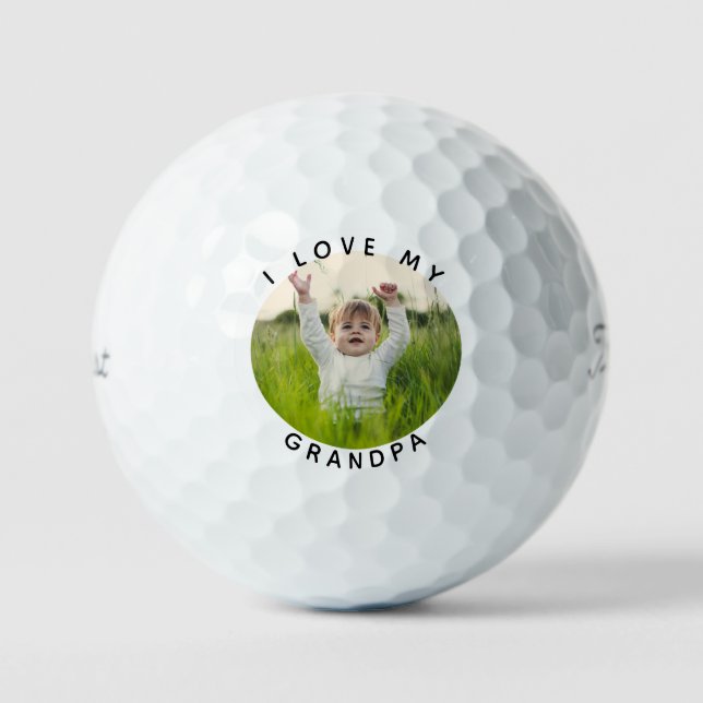 I love My Grandpa Grandchild Photo Titleist Golf Balls (Front)