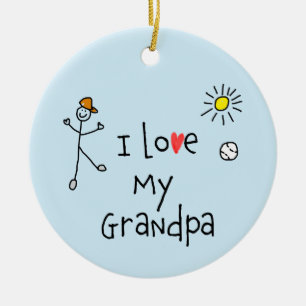 I Love My Grandpa Photo Ceramic Tree Decoration
