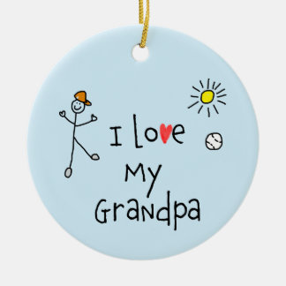 I Love My Grandpa Photo Ceramic Tree Decoration