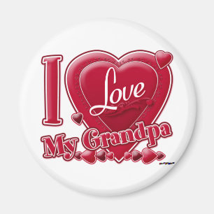 I Love My Grandpa red - heart Magnet