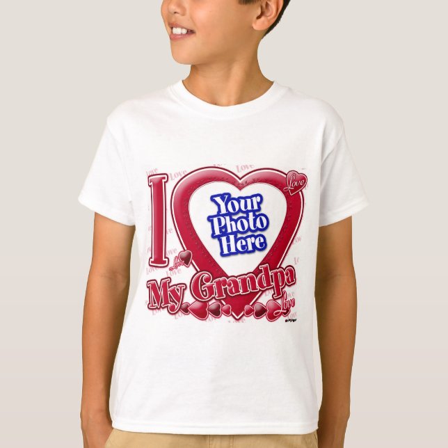 I Love My Grandpa red heart - photo T-Shirt (Front)
