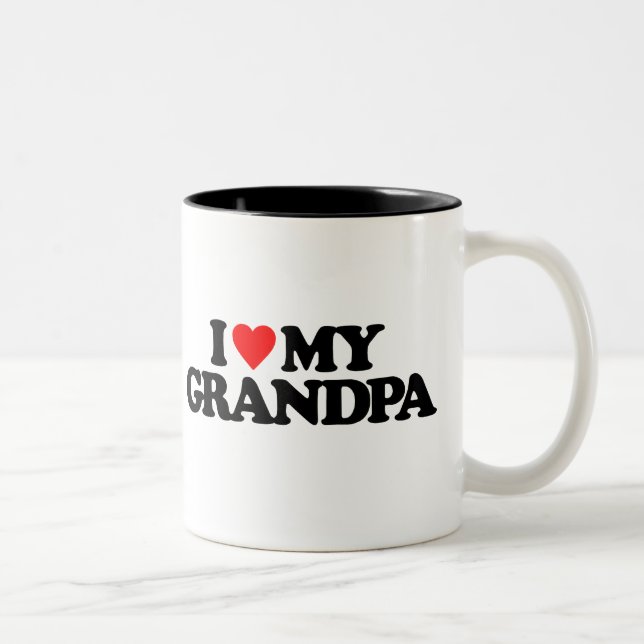 I LOVE MY GRANDPA Two-Tone COFFEE MUG (Right)