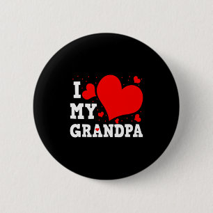 I Love My Grandpa Valentines Day Family Matching G 6 Cm Round Badge