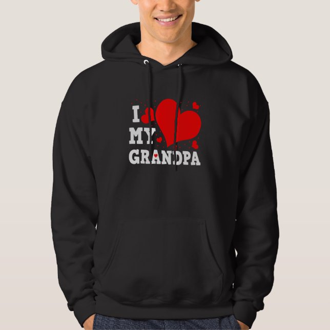 I Love My Grandpa Valentines Day Family Matching G Hoodie (Front)