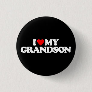 I LOVE MY GRANDSON 3 CM ROUND BADGE