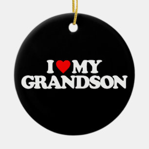 I LOVE MY GRANDSON CERAMIC TREE DECORATION