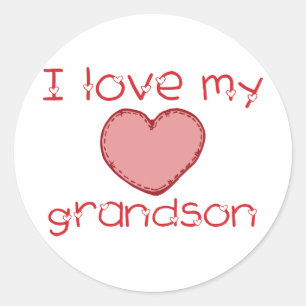 I love my grandson classic round sticker