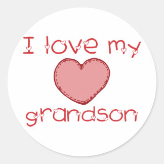 I love my grandson classic round sticker