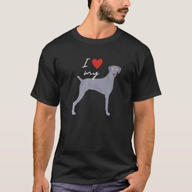 I Love My Gray Vizsla Dog T-Shirt (Front)