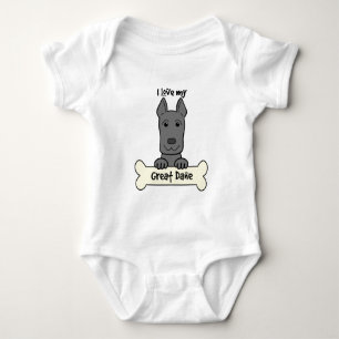 I Love My Great Dane Baby Bodysuit