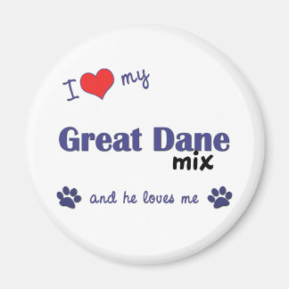 I Love My Great Dane Mix (Male Dog) Magnet