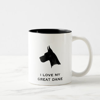 I LOVE MY GREAT DANE Two-Tone COFFEE MUG