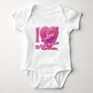 I Love My Great Grandma pink/purple - heart Baby Bodysuit