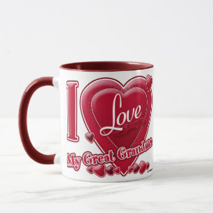 I Love My Great Grandma red - heart Mug