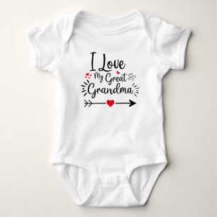 I Love My Great-Grandma with Heart Baby Bodysuit