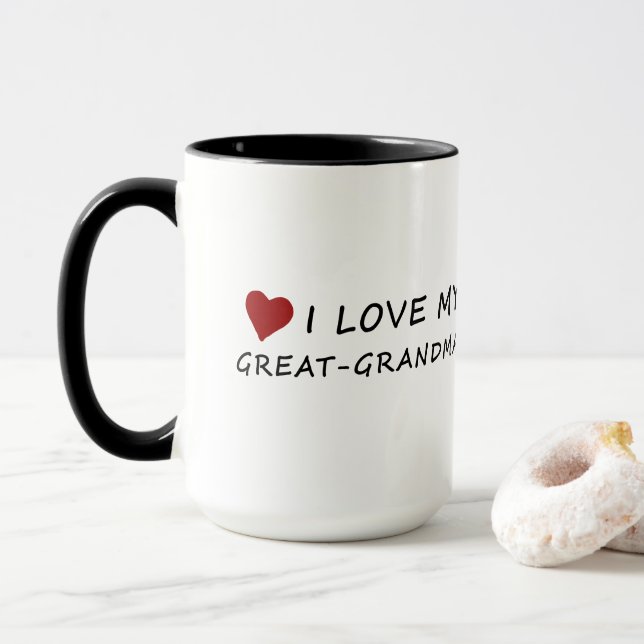 I Love My Great-Grandma with Heart Mug (With Donut)