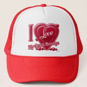 I Love My Great Grandpa red - heart Trucker Hat