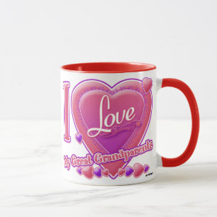 I Love My Great Grandparents pink/purple - heart Mug