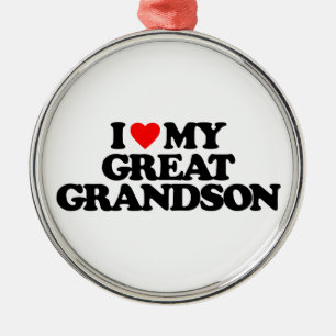 I LOVE MY GREAT GRANDSON METAL TREE DECORATION