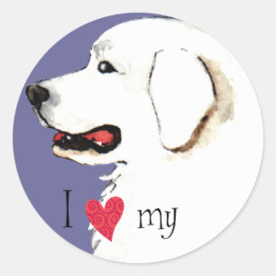 I Love my Great Pyrenees Classic Round Sticker