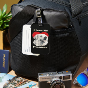 I love My Great Pyrenees Dog Luggage Tag