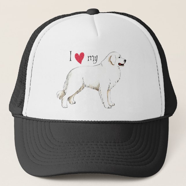 I Love my Great Pyrenees Trucker Hat (Front)