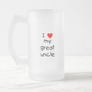 I Love My Great Uncle Frosted Glass Beer Mug