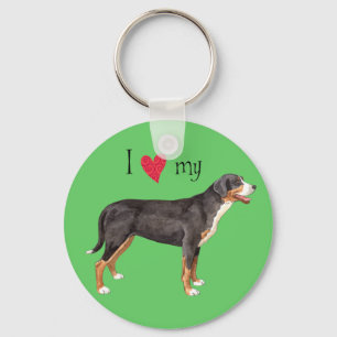 I Love my Greater Swiss Mountain Dog Key Ring