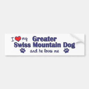 I Love My Greater Swiss Mountain Dog (Male Dog) Bumper Sticker