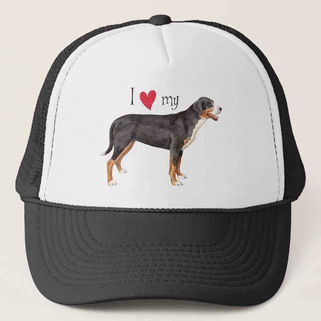 I Love my Greater Swiss Mountain Dog Trucker Hat (Front)