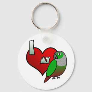 I Love my Green Cheeked Conure Key Ring