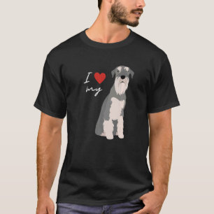 I Love My Grey & White Schnauzer Dog T-Shirt