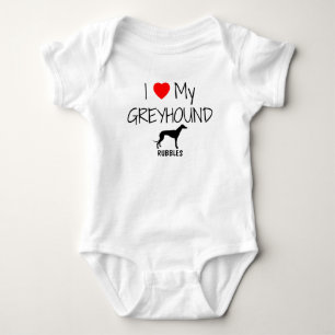 I Love My Greyhound Baby Bodysuit